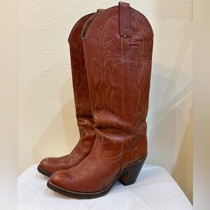 Vintage Miss Capezio Stacked Heel Leather Cowgirl Boots Men's